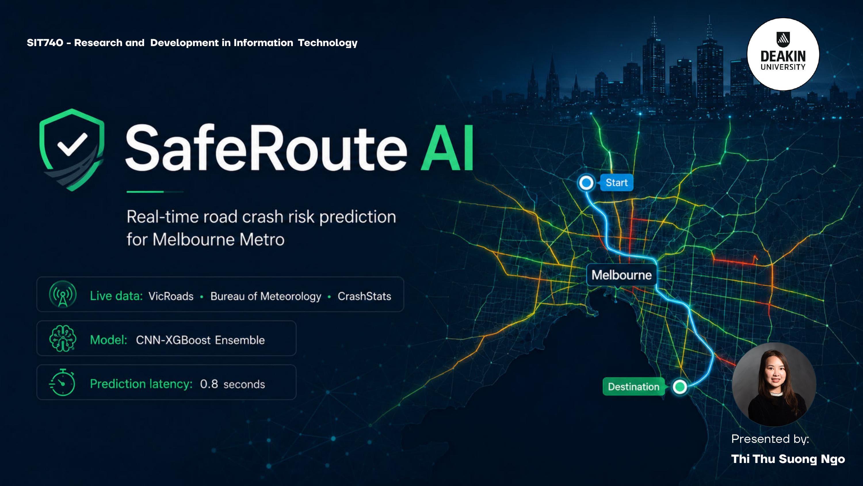SafeRoute AI pitch title slide